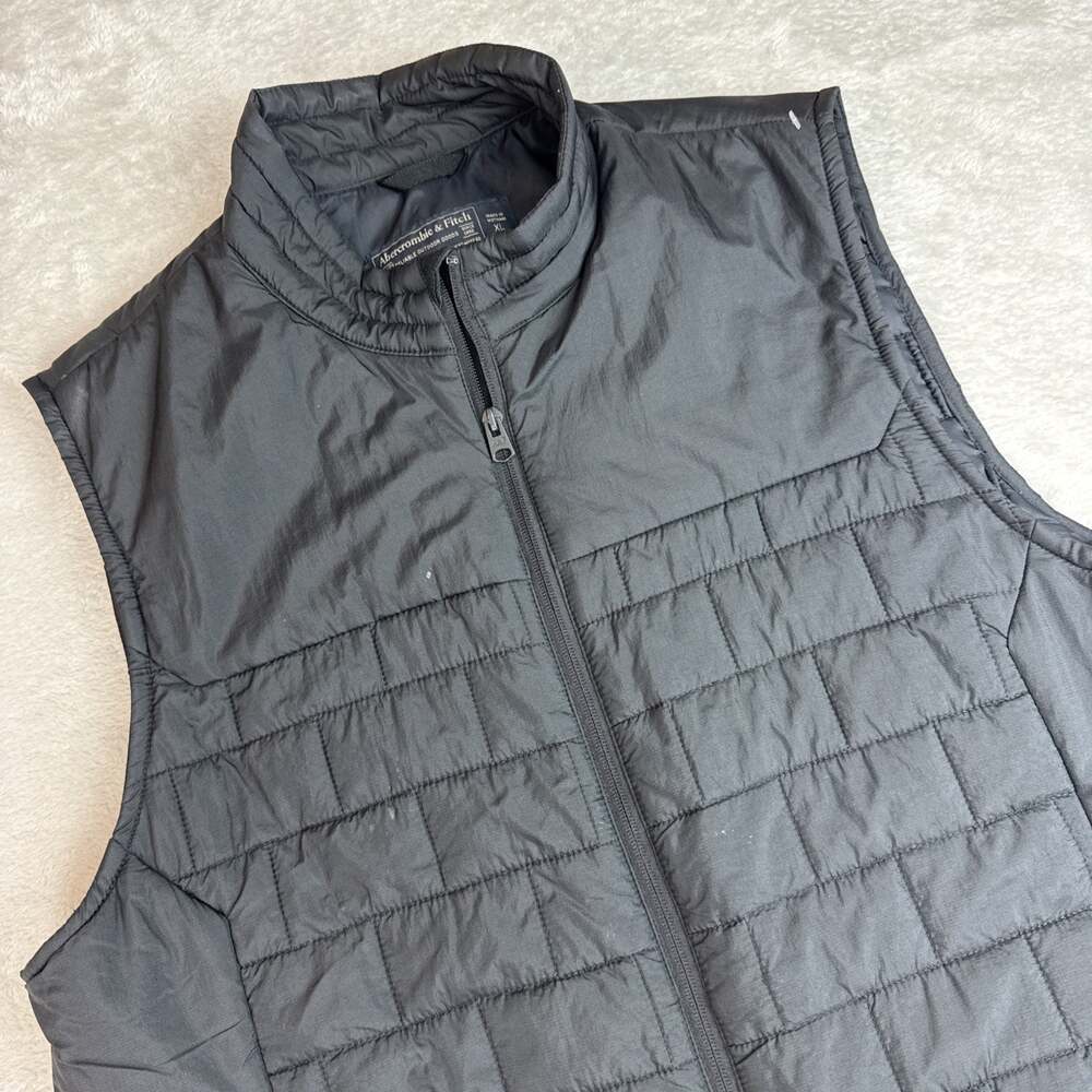 Abercrombie & Fitch Quilted Windbreaker Vest Black XL Gorpcore Active Casual Men
